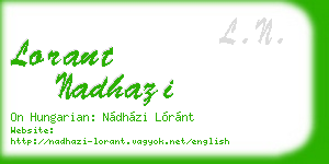 lorant nadhazi business card