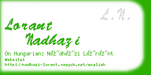 lorant nadhazi business card